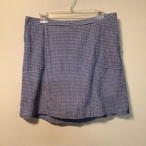 C.D. Daniel’s women’s 1X gingham blue plaid tennis golf elastic waist skort
